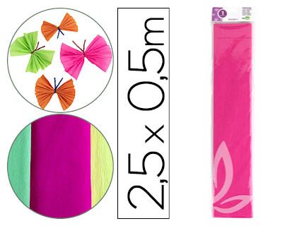 Papel crespón Liderpapel 50cm.x2,5m. 34g/m² rosa fluorescente